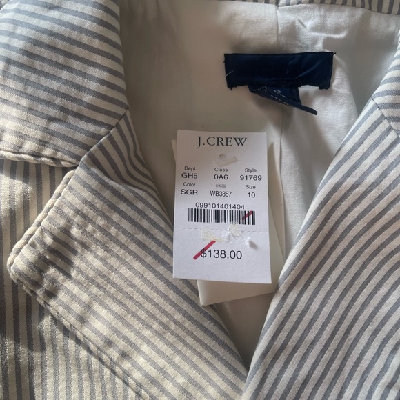 Unused brand new J Crew seersucker Lexington Jacket size 10 - Picture 4 of 5